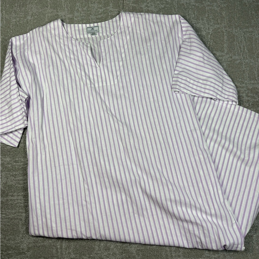 Petite Plume Purple Striped Purple Nightgown Womens Size Small